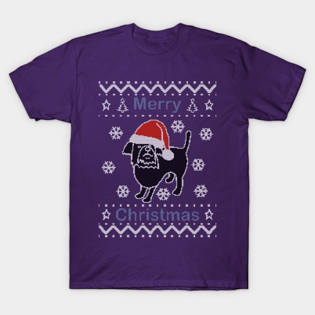 Cute Dog says Merry Christmas T-Shirt by ellenhenryart